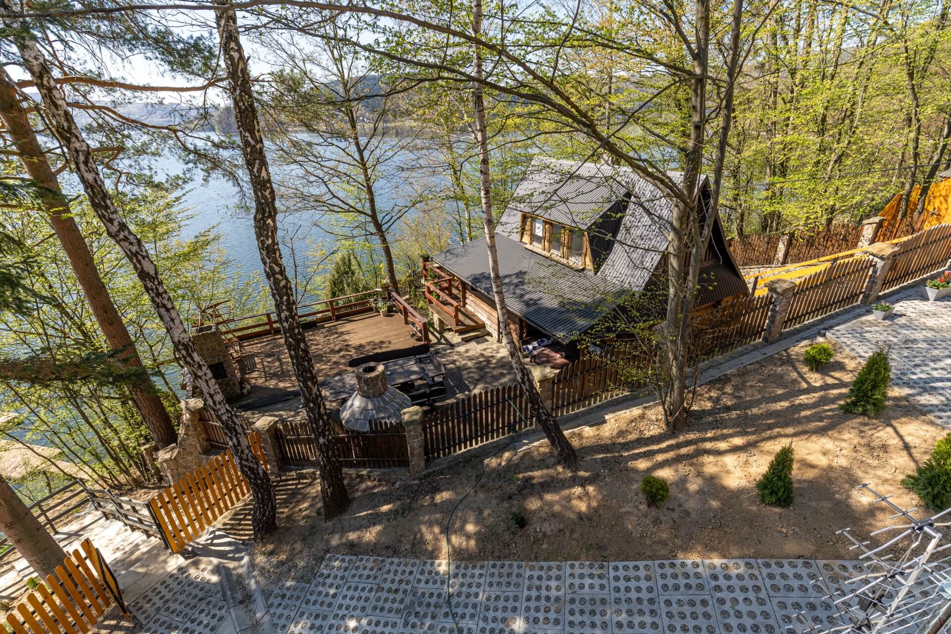 Domki Rożnów z lotu ptaka