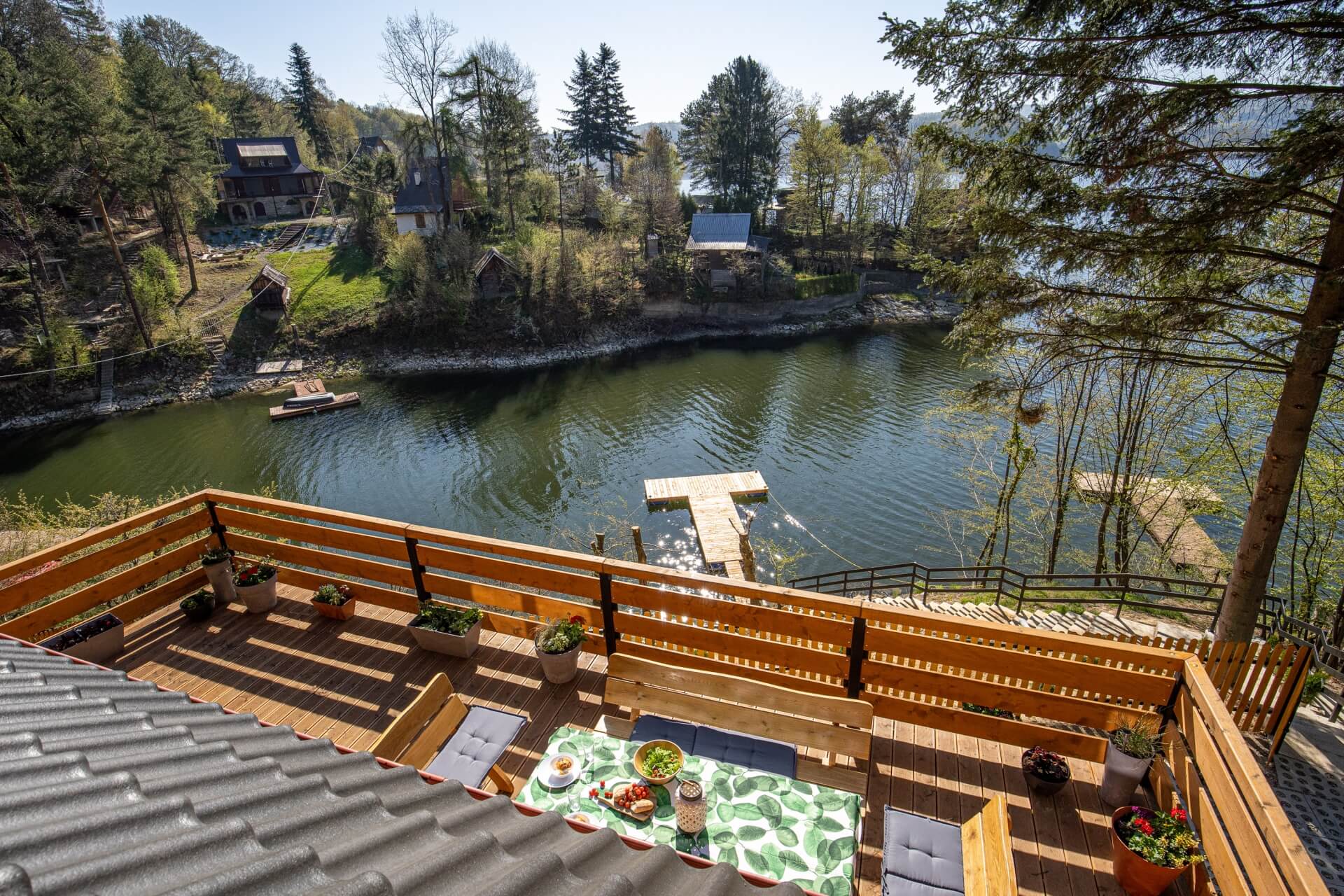 Domek Nad Taflą Wody - widok z tarasu